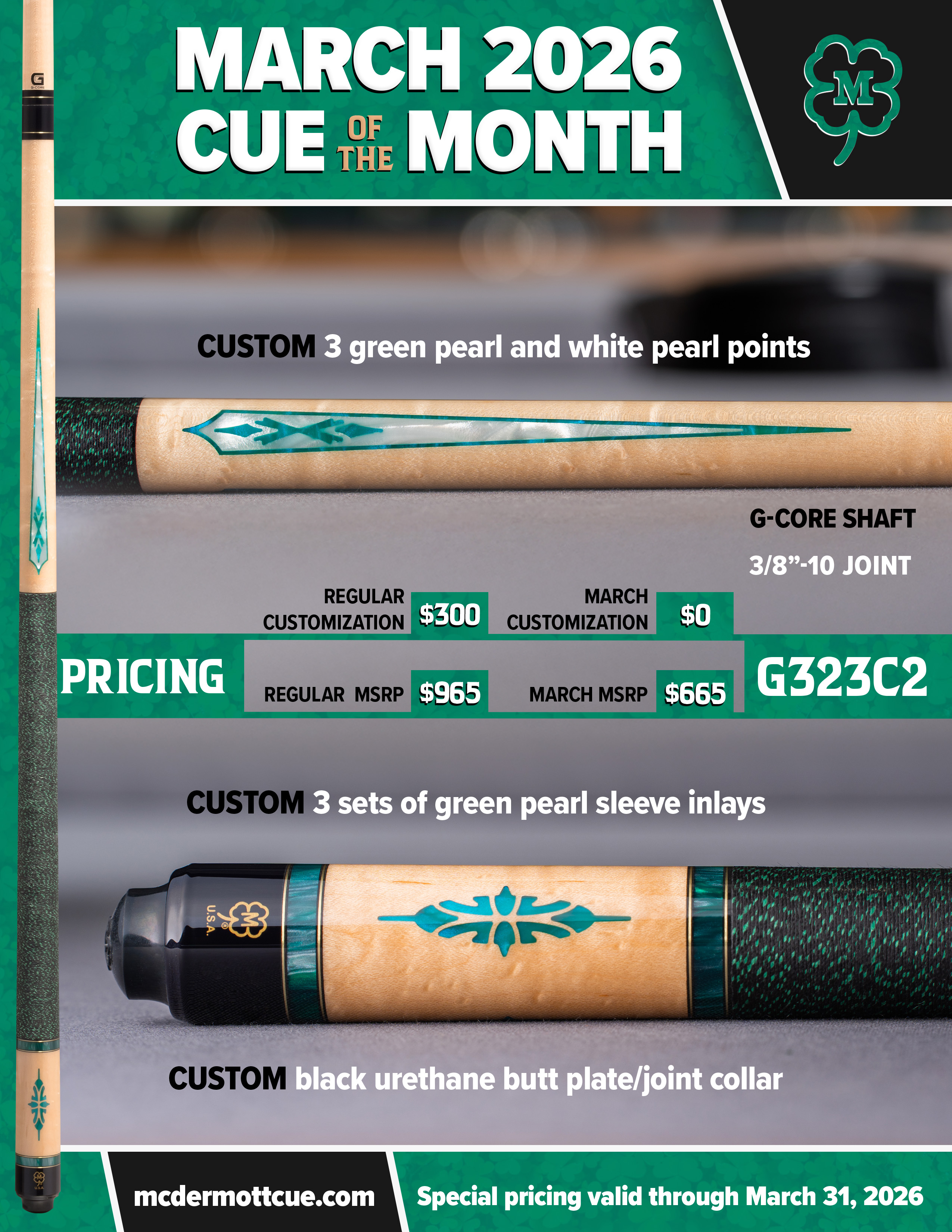 G323C2 March 2026 Cue of the Month flyer